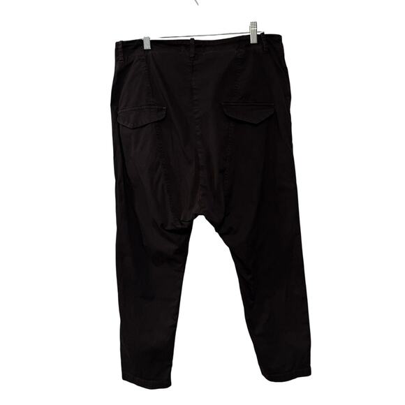Nili Lotan 8 Slouchy Paris Pants Cotton Drop Crotch Cropped Chic Washed Black - Picture 4 of 9